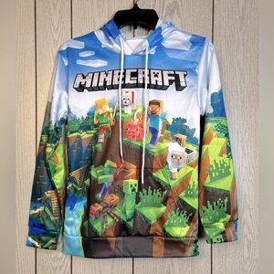 Minecraft Unisex Adult S/Youth XL All-Over 3D Graphic Print Hoodie NEW